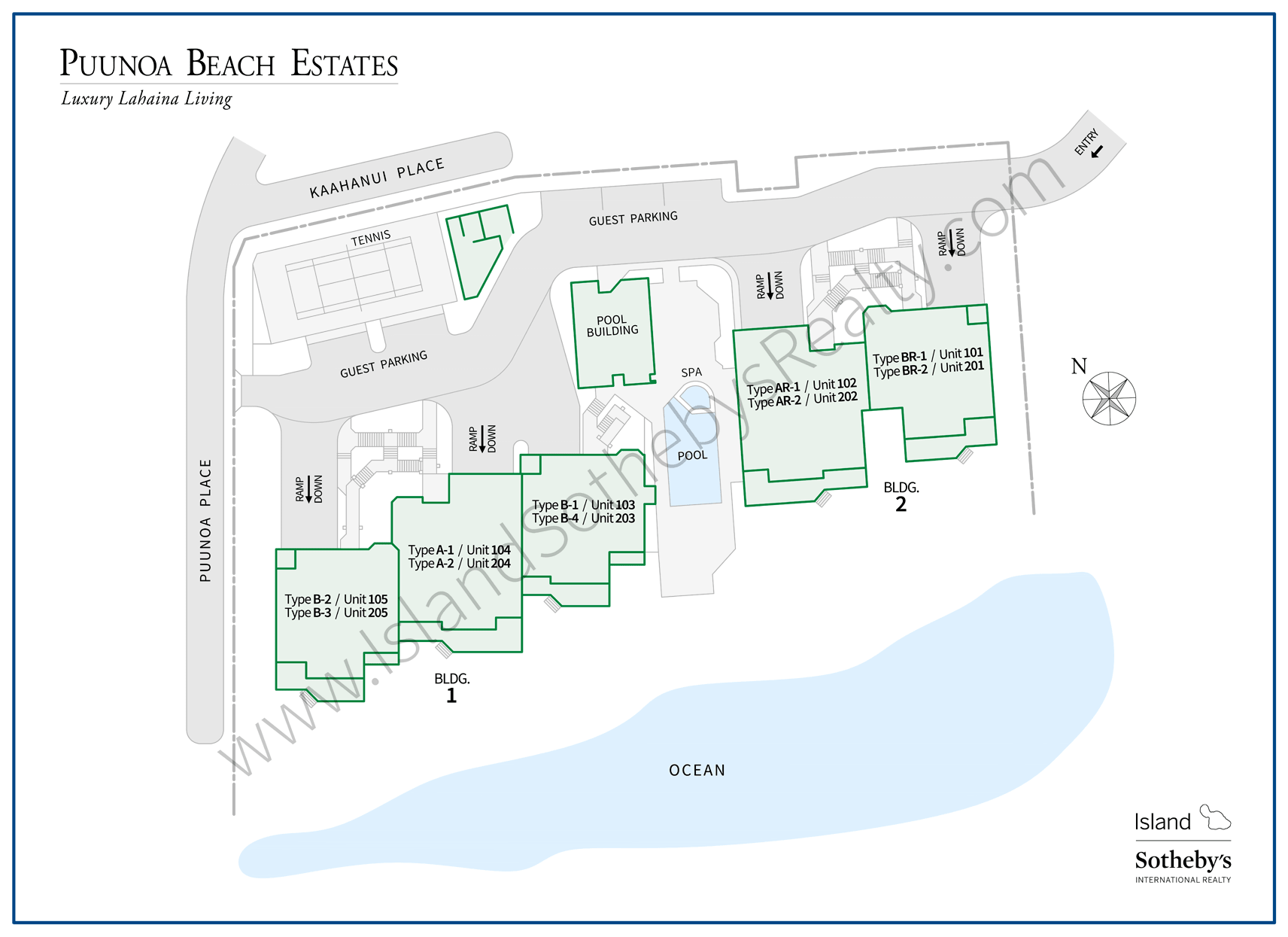 Map of Puunoa Beach Estates